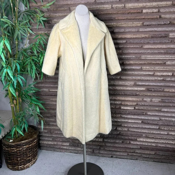 Lilli Ann Vintage 50s 60s Cream Ivory Mohair Swing Coat - Picture 9 of 9